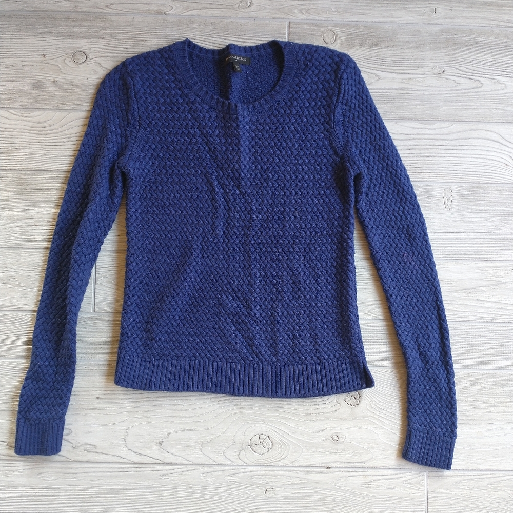 Banana Republic Womens Blue Cable Knit Sweater Size XS Heavy weight